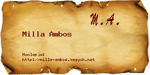 Milla Ambos névjegykártya